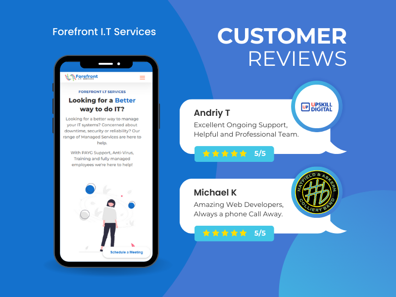 Forefront IT Services reviews from UpSkill Digital and Hatfield and Askern Band