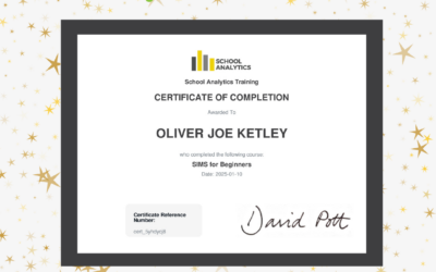 Certification in school analytics.